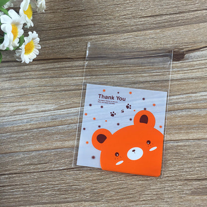 Cute Bear Cookies Western Cookies Gift Leisure Food Self-adhesive Plastic Packaging Bag