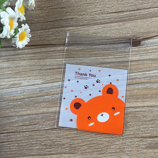 Cute Bear Cookies Western Cookies Gift Leisure Food Self-adhesive Plastic Packaging Bag
