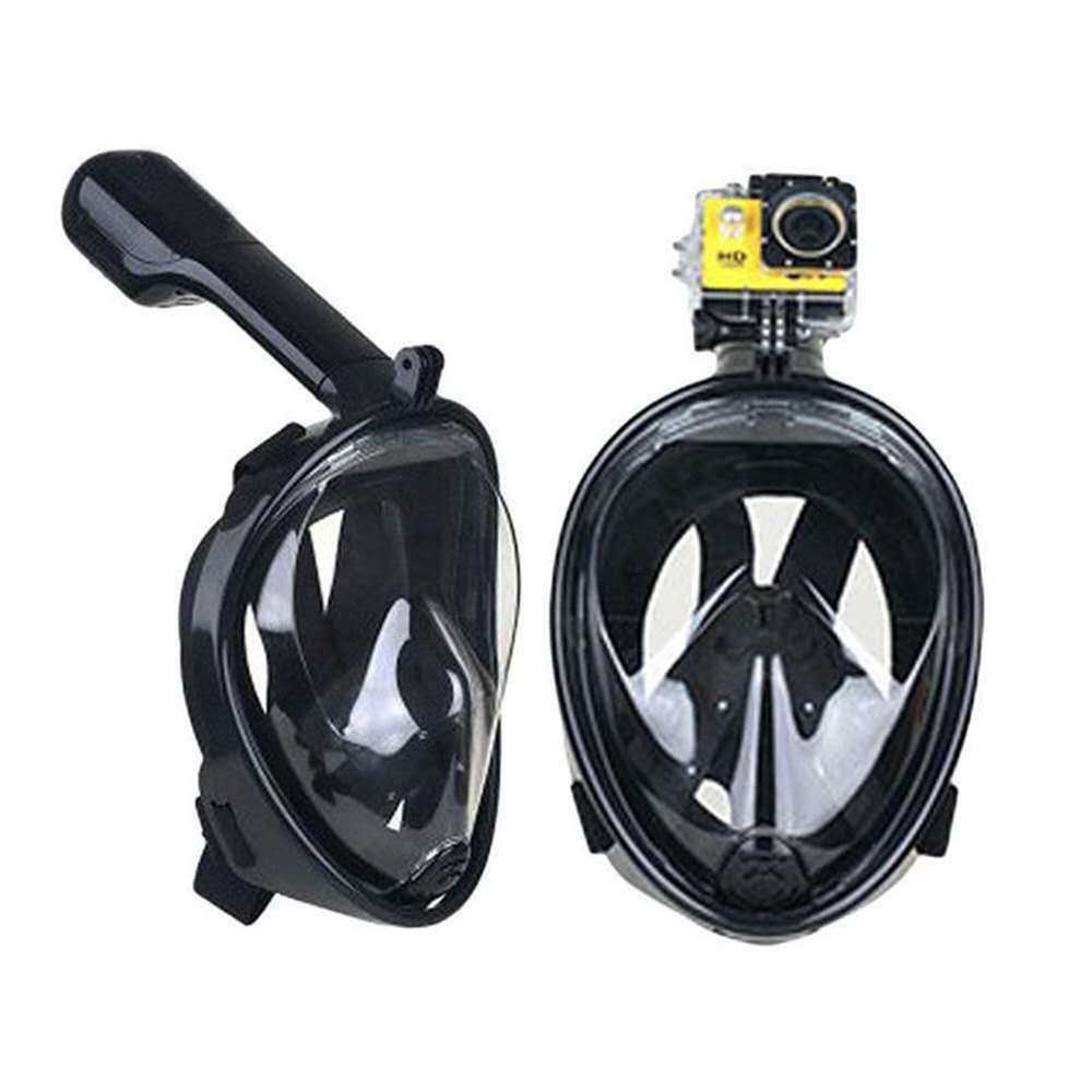 Anti Fog Snorkeling Full Face Mask Silicone Full Dry Diving Goggles With Camera