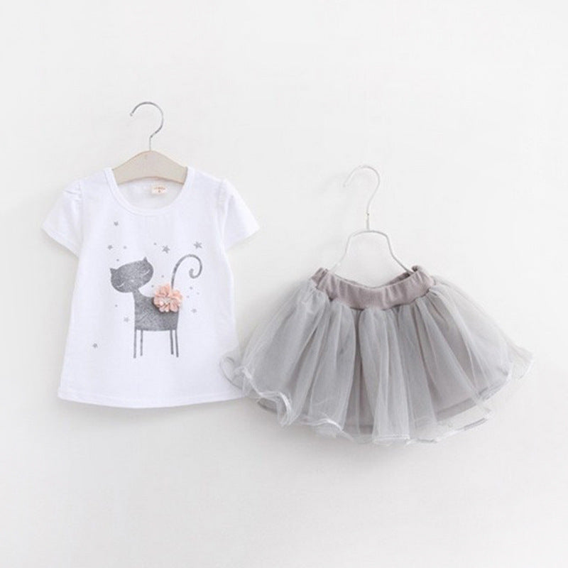 Fashion Girl Cartoon Cute Short Skirt Two-piece Suit