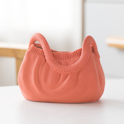 Dehua Frosted Wide Mouth Handbag Ceramic Vase Ornament Simple European Retro