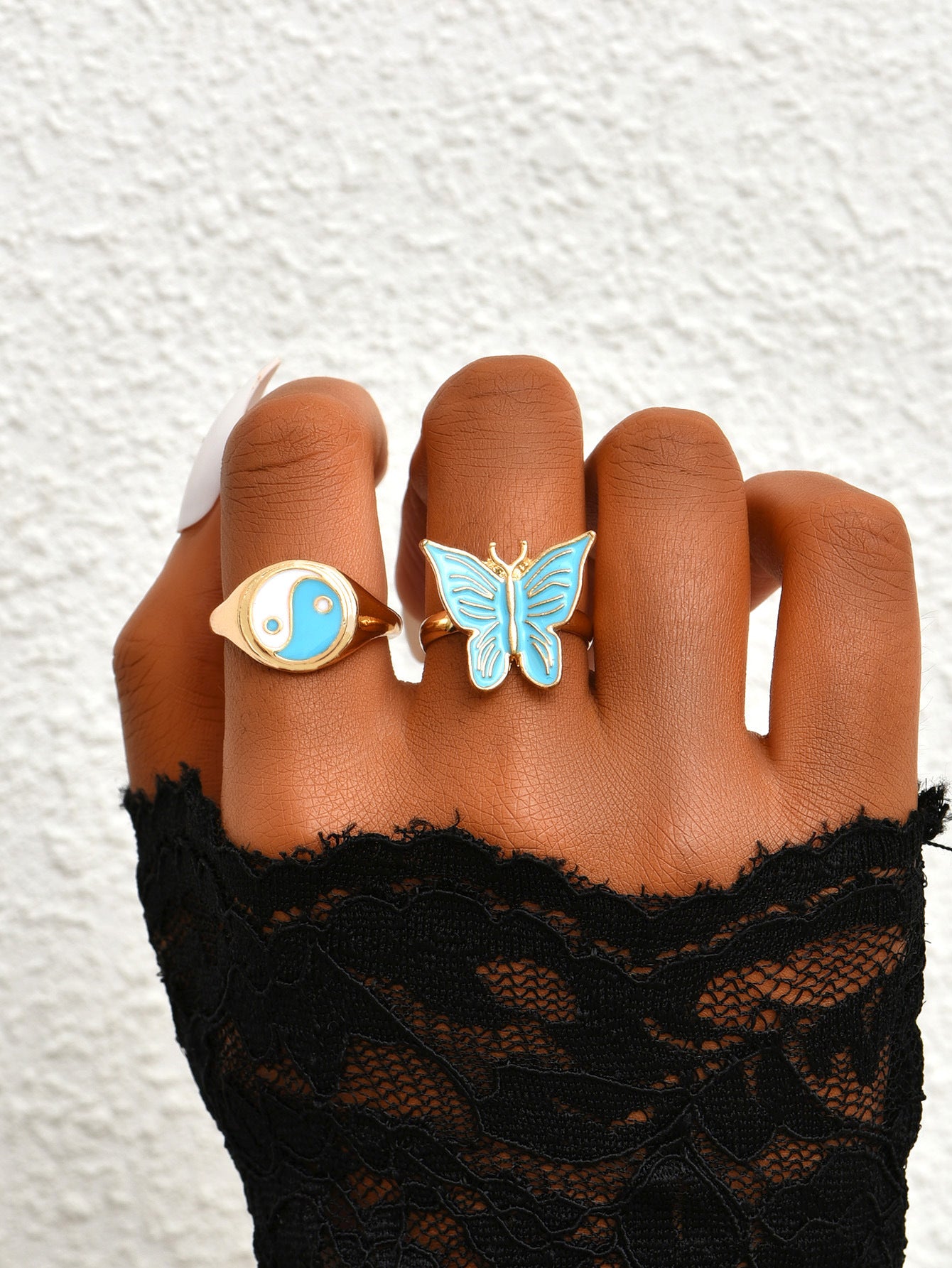 Personalized Colorful Butterfly Gossip New Combination Ladies Ring