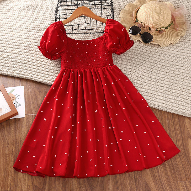 New Korean Version Of The Popular Children's Skirt Short-sleeved Princess Skirt