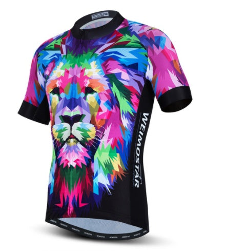 Cycling Jerseys Men 3D Lion Printing Bicycle Clothing Breathable Short Sleeve Shirts Quick Dry Bike Tops