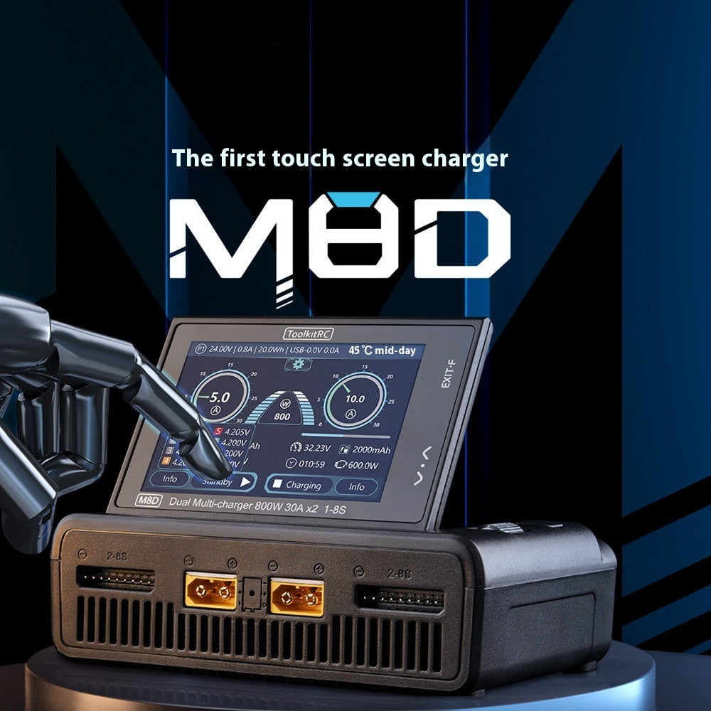 ToolkitRC Touch Color Screen M8D Dual Charger High Power Input UAV Balance