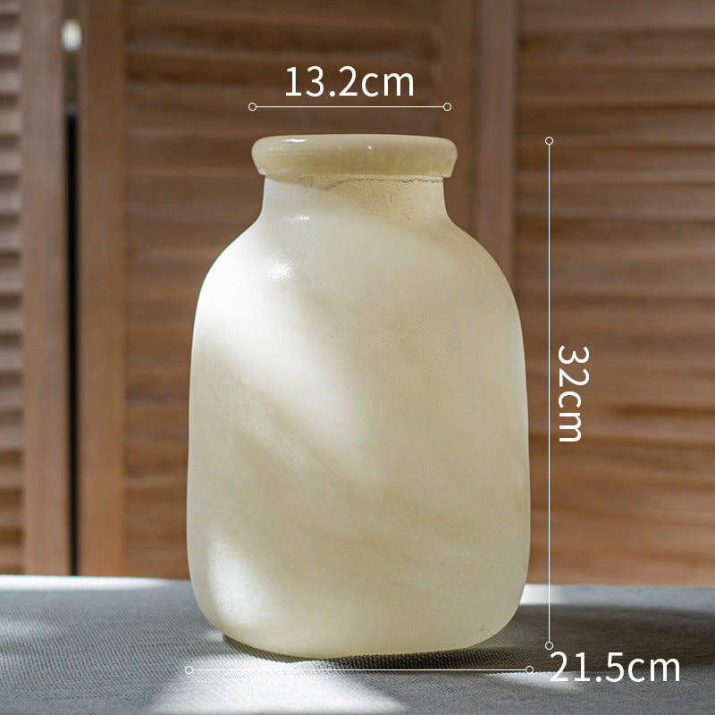Frosted Matte Light Luxury Glass Large Vase