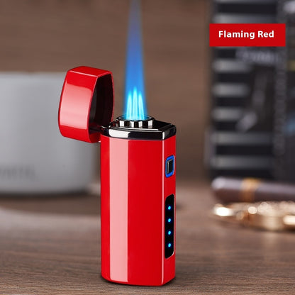 Power Display Three Direct Charging With Puncher Button Windproof Lighter