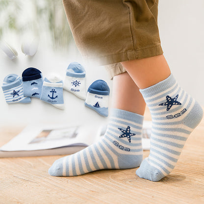 Cartoon Ocean Wind Cotton Children's Socks