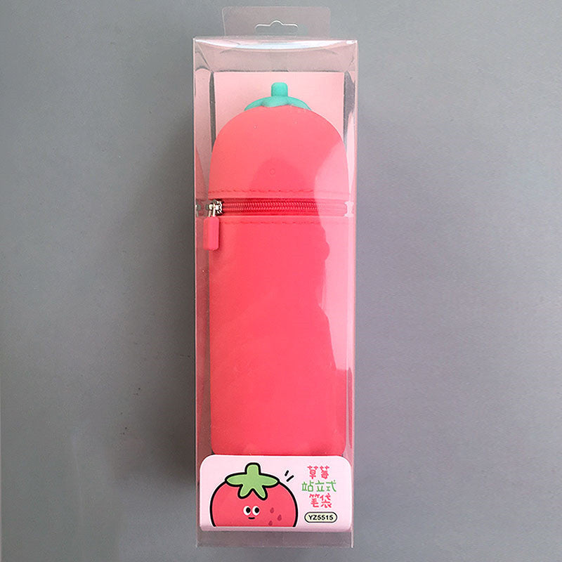 Silicone Pencil Bag Student Cute Plush Storage Bag