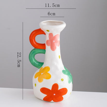 Living Room Entrance Desktop Hand Painting Creative Ceramic Decorative Vase