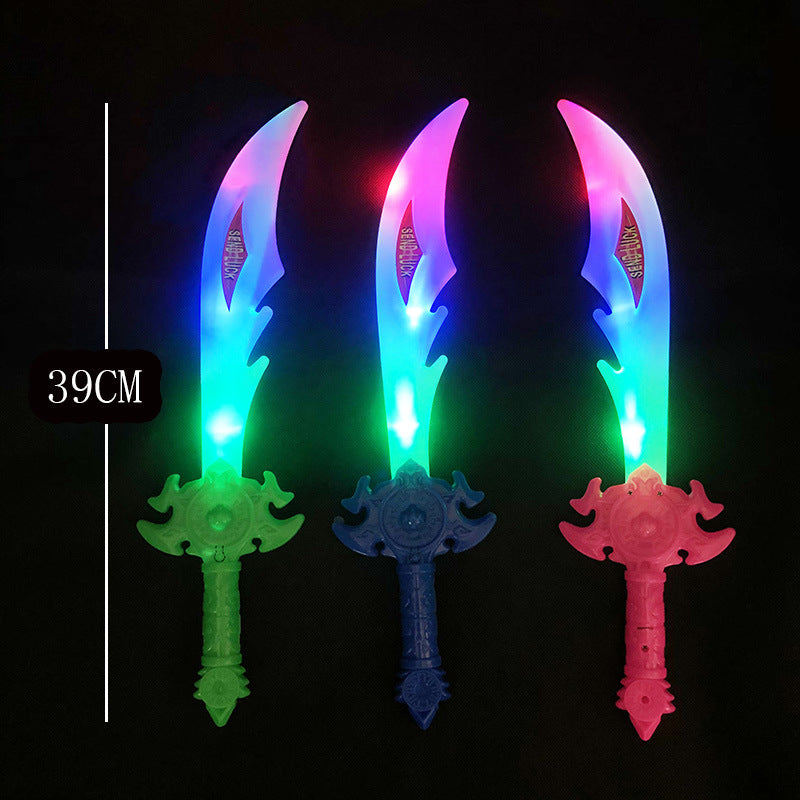Electronic Luminous Toy Colorful Knife Children's Plastic Shark Sword