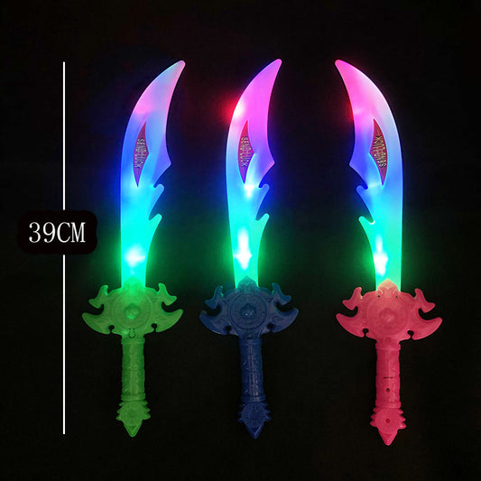 Electronic Luminous Toy Colorful Knife Children's Plastic Shark Sword