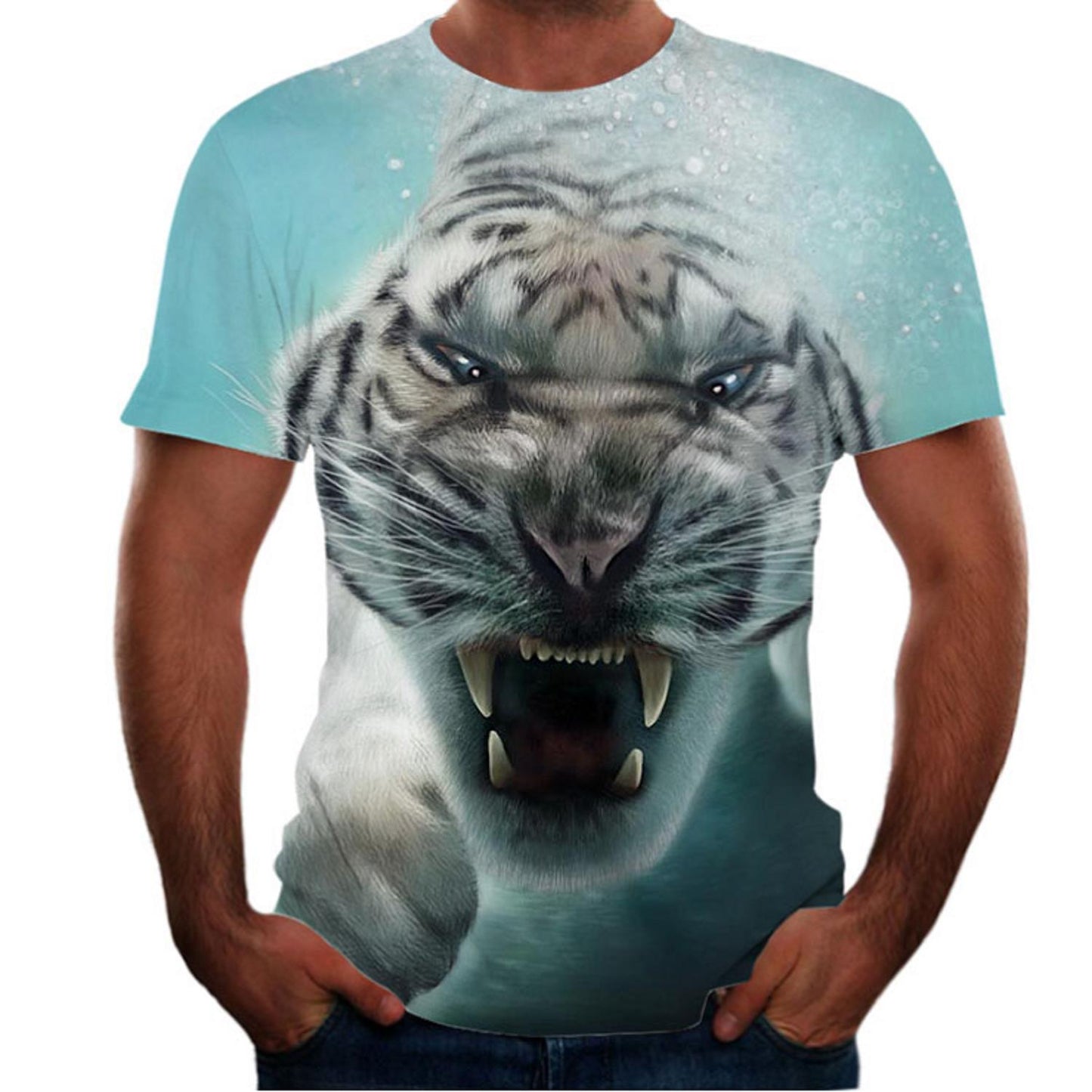 New Animal Print 3d T-shirt Men's Short Sleeve