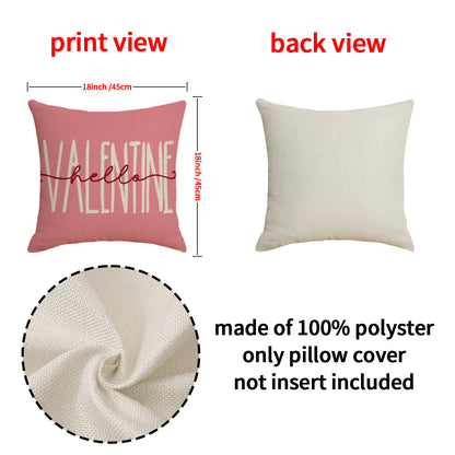 Love Heart Pillow Cover Valentine's Day Letter Printing Throw Pillowcase