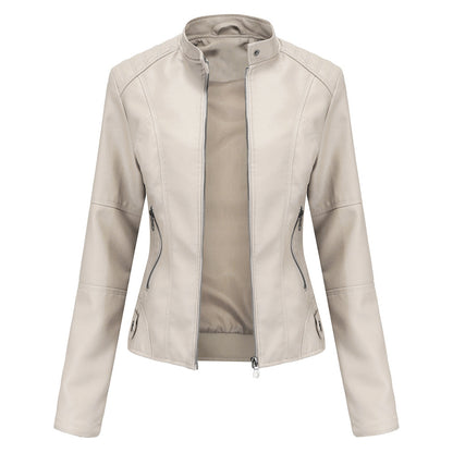 Women'S Leather Dress Slim Jacket Spring Autumn Coat