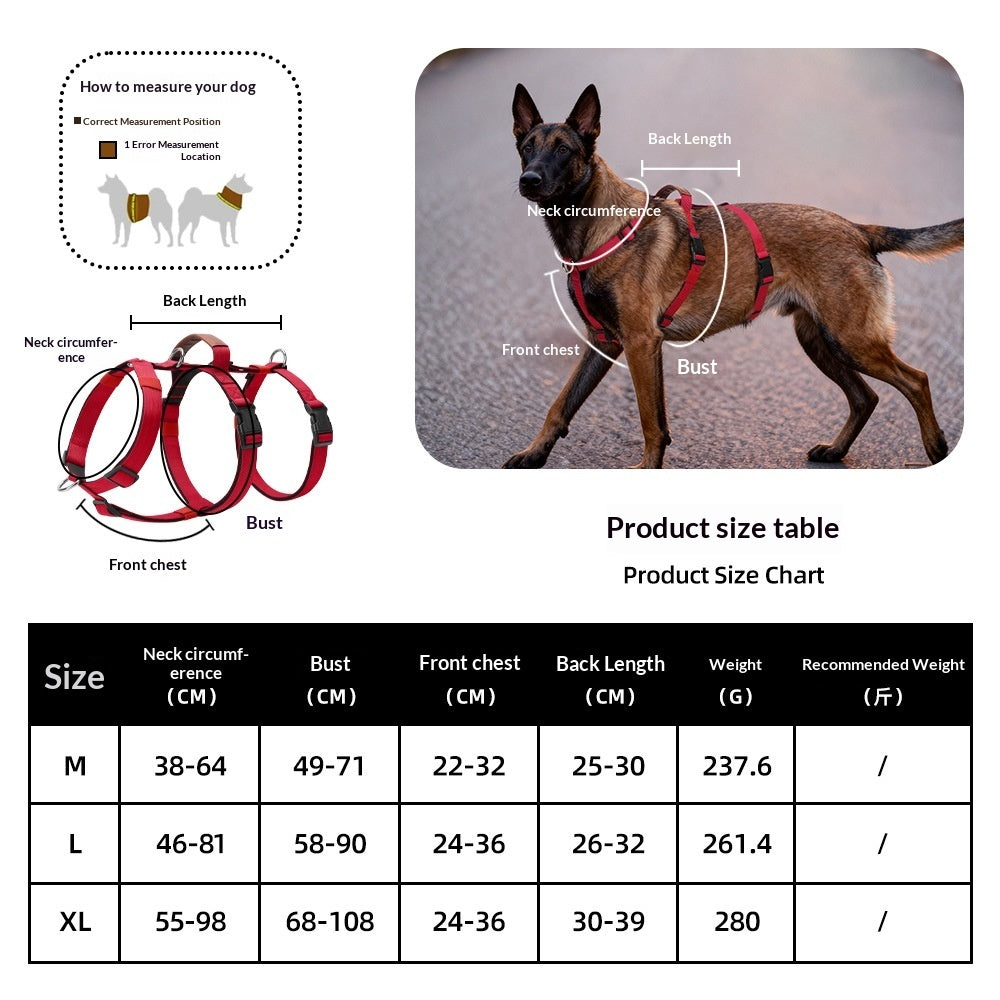 Dog Leash Anti-Pull Harness For Medium- To Large-Sized Dogs