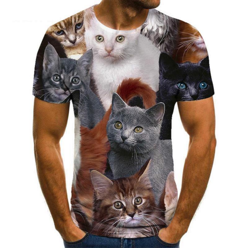 New Animal Print 3d T-shirt Men's Short Sleeve