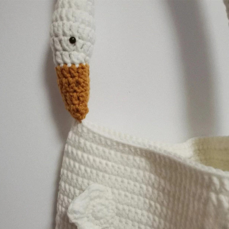Knitted Goose Woven Bag With Wool Hook Handmade Diy Material