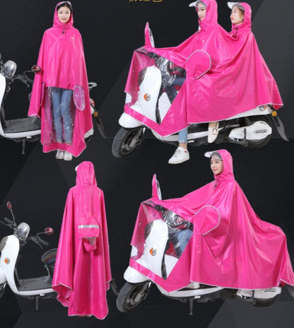 New Electric Bike Motorcycle Raincoat Riding Poncho Splashing Water Double