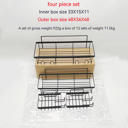 Punch-free Household Toilet Iron Toiletries Wall Storage Shelf