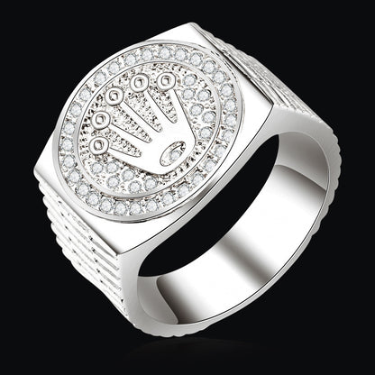 European And American Personalized Hip Hop Palm Crown Ring