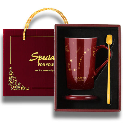 Gift Box With Lid Spoon Milk Coffee Cup