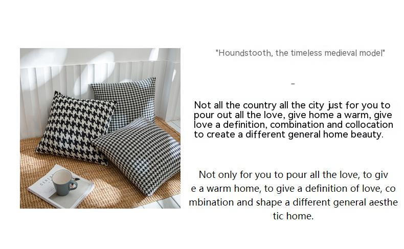 Nordic Black And White Houndstooth Series Sofa Cushion Cover Angsge Pillow Cover