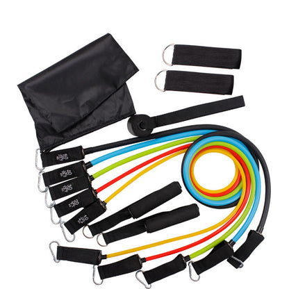 Multifunctional Rally TPE11 Piece Set Fitness Rally Rope Latex Elastic Cord Resistance Ring