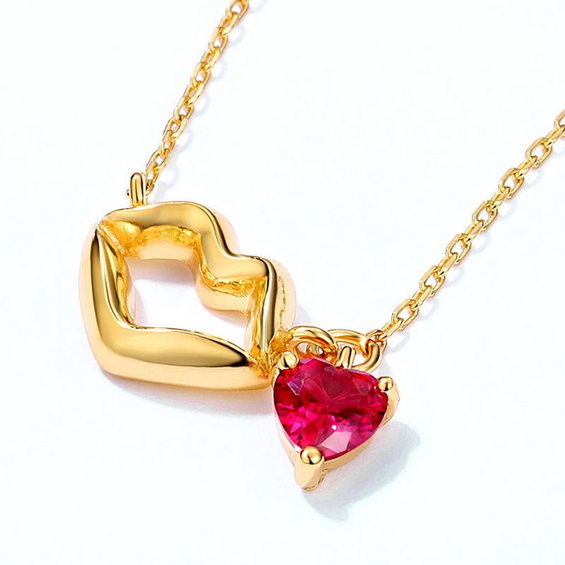 Love red corundum necklace