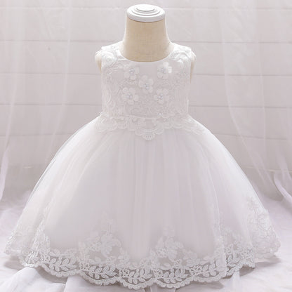 Baby girl one year old net yarn princess dress