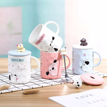 Three-dimensional relief puppy doll creative cup