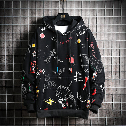 Fashion Printed Plus Size Sweater Coat Men's