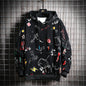 Fashion Printed Plus Size Sweater Coat Men's