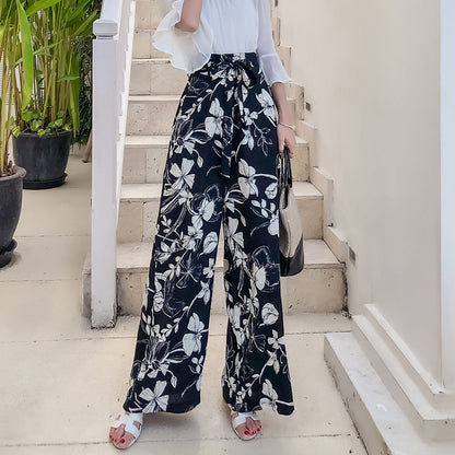 Large size bohemian wide-leg pants seaside beach pants trousers travel wear