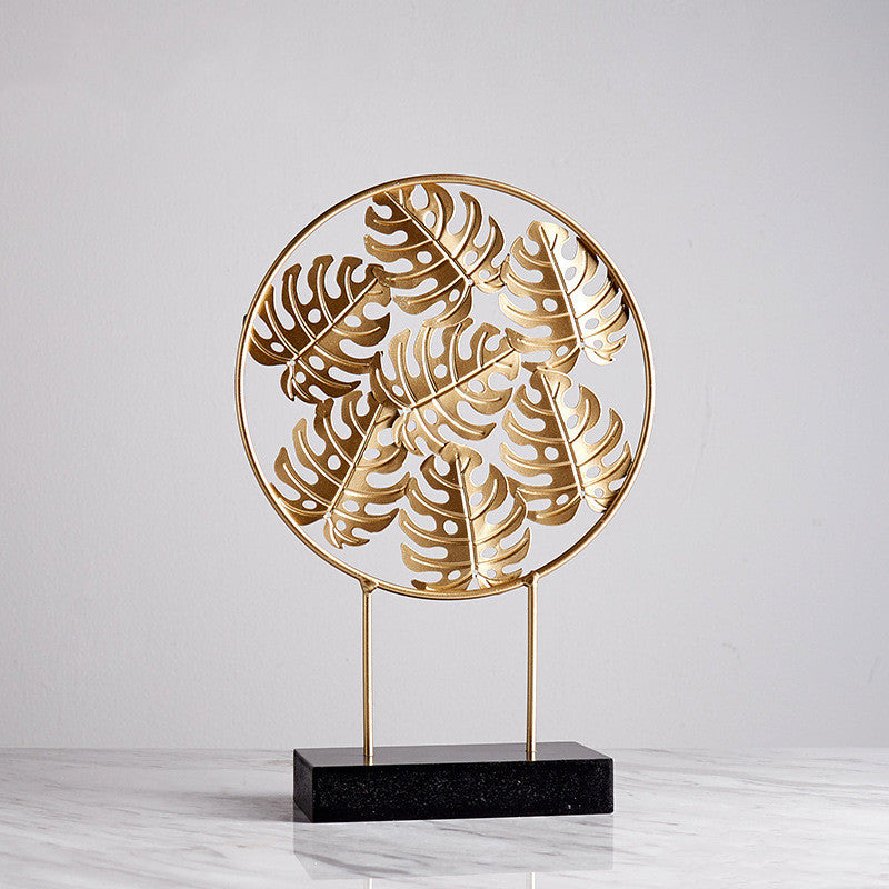 Iron Terrazzo Leaf Style Table Top Decoration