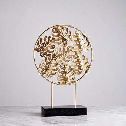 Iron Terrazzo Leaf Style Table Top Decoration