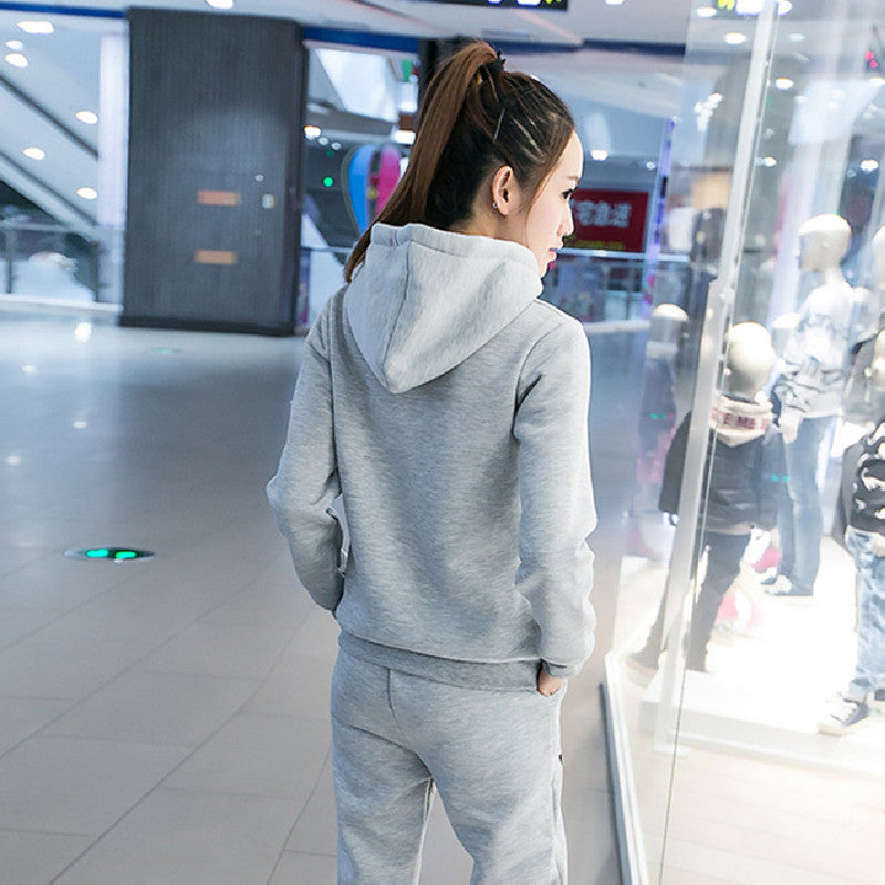 Korean Plus Size Plus Cashmere Casual Sportswear Suit