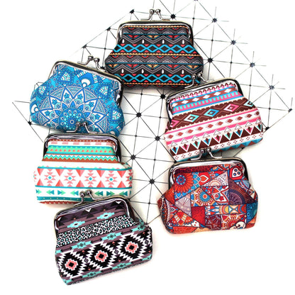 Ethnic style print creative ladies coin purse