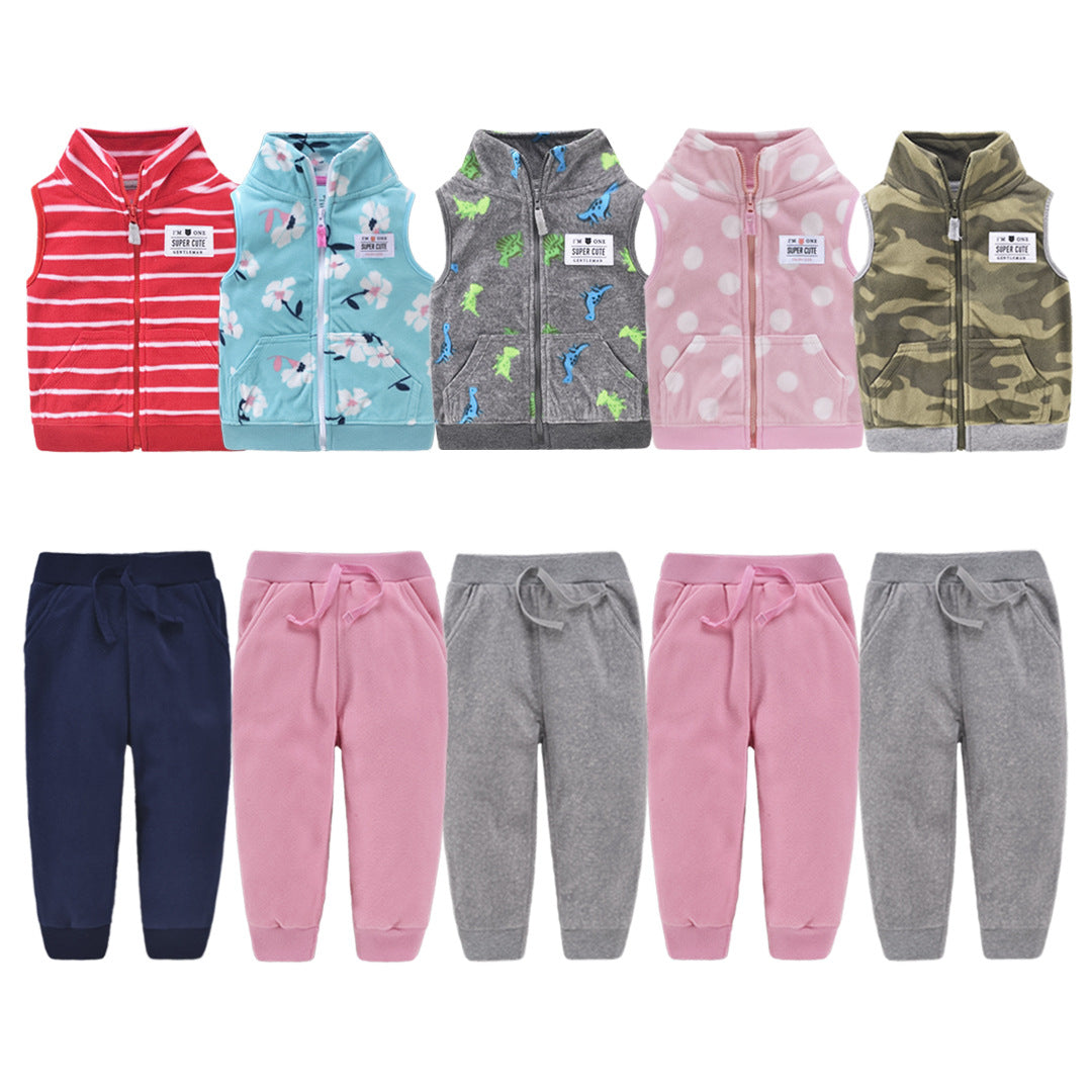 Children's vest two-piece baby cardigan vest set