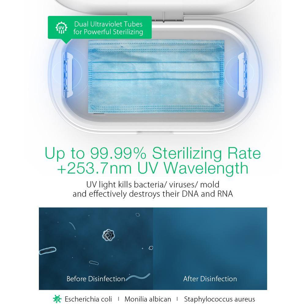 Wireless charger disinfection box