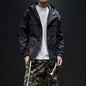 Men's plus size loose hooded drawstring jacket