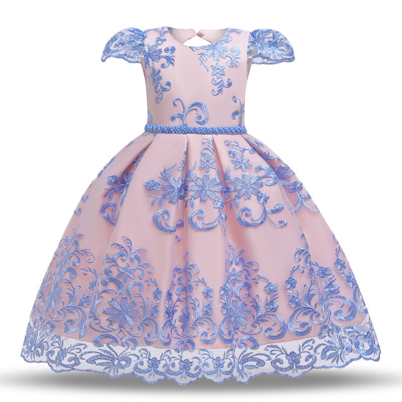 Bowknot children's skirt and net gauze dress