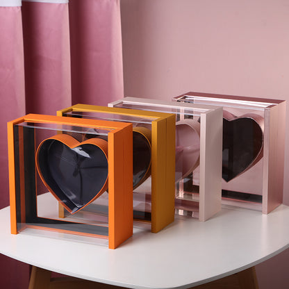 Transparent Acrylic Angel Heart Love Flower Gift Box