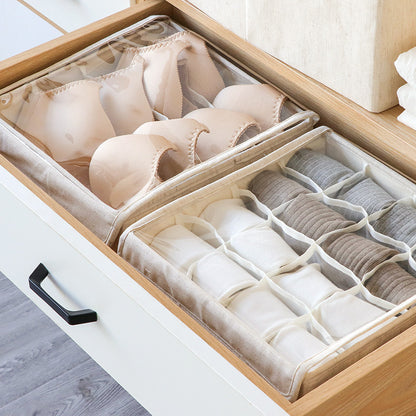 Household Multi-grid Folding Fabric Underwear Storage Box