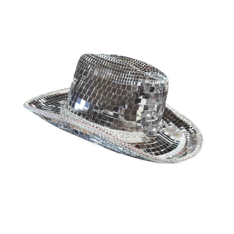 Prom Party Reflective Mirror Laser Fisherman Cowboy Hat