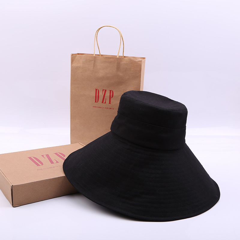 Japanese solid color big brim fisherman''s Hat