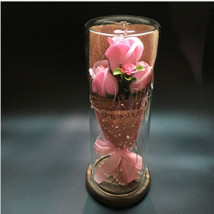 Permanent Flower Cylinder Cork Glass Vase Wish Dry Flower Diy Vase Desktop Decoration