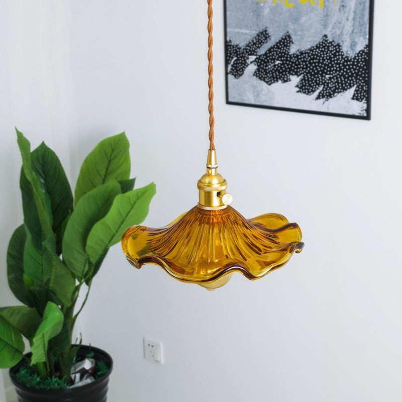 Brass Nordic Japanese Style Simple Niche Glass Chandelier