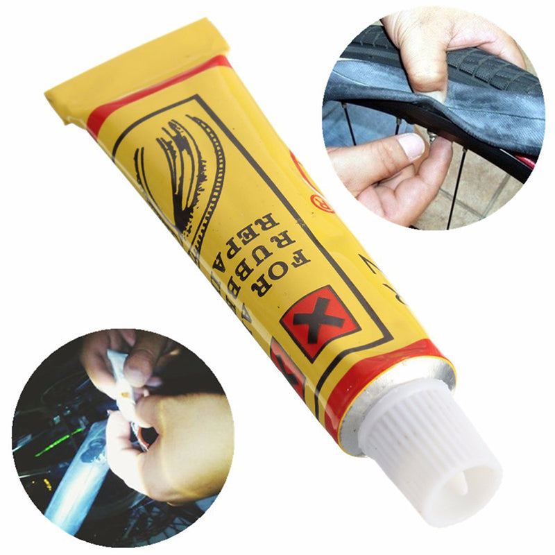 Bicycle and motorcycle tire repair glue