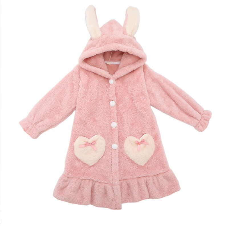 Girls Winter Double-sided Thick Plush Homewear